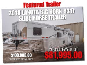 2018 LAKOTA BIG HORN 8317 SLIDE HORSE TRAILER